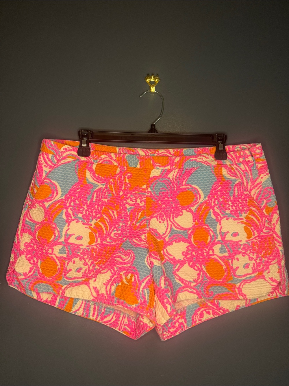 Lilly Pulitzer Pink Multi Floral Addie Shorts Pink & Blue Woman’s Size 10
